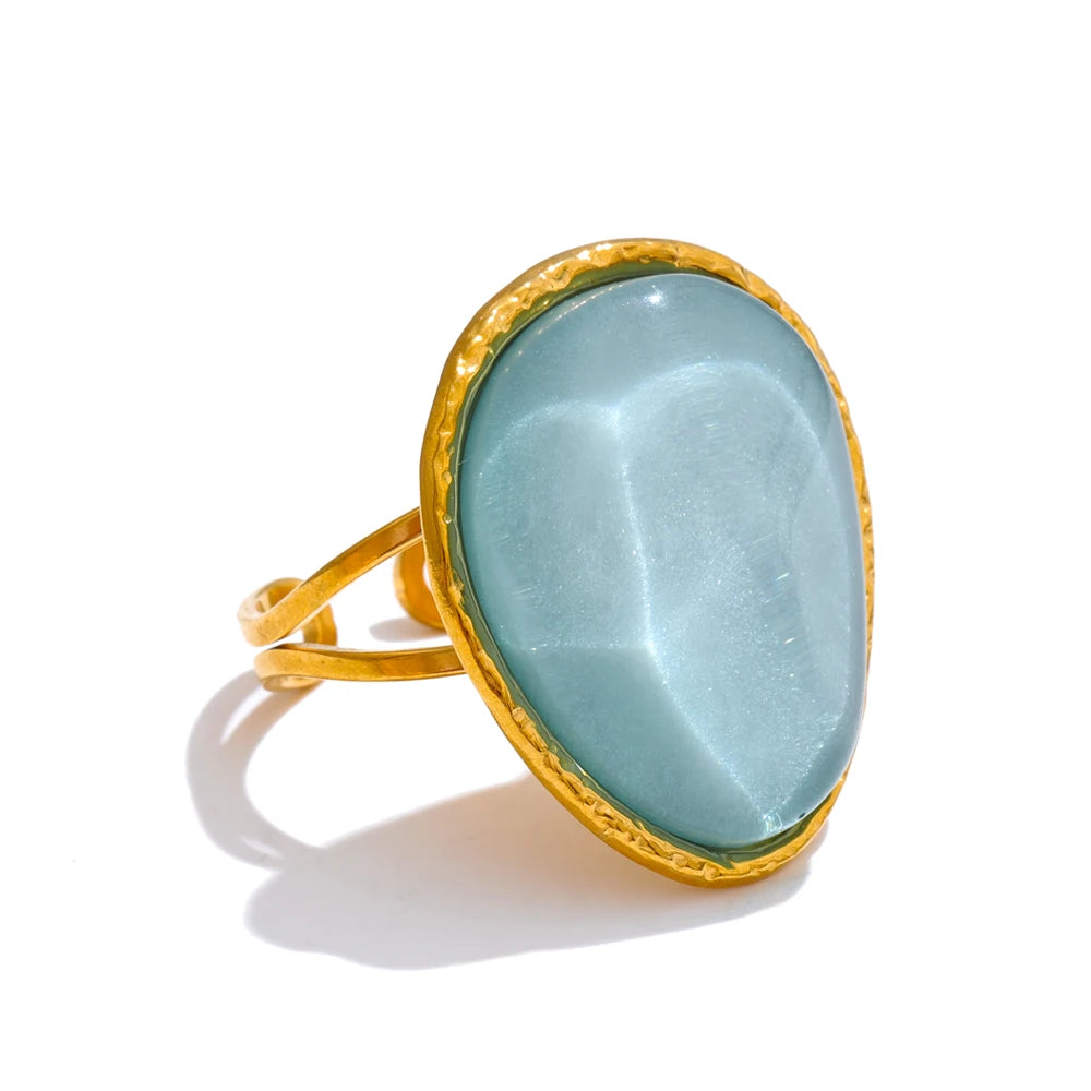 Isalene  Ring Sky Blue Sienna Luminous Stone Ring
