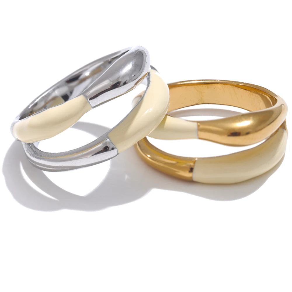 Isalene  Ring Soft Curve Enamel Ring