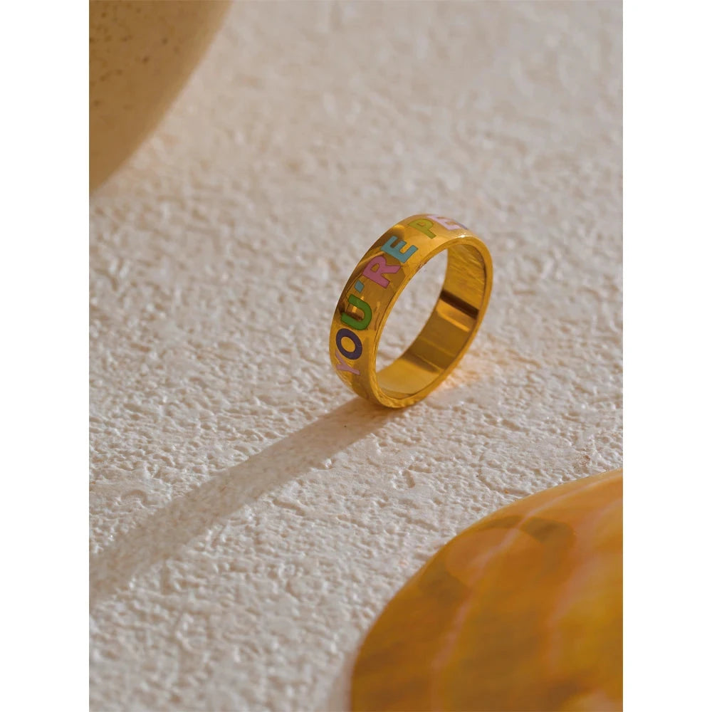 Isalene  Ring You’re Perfect Enamel Band
