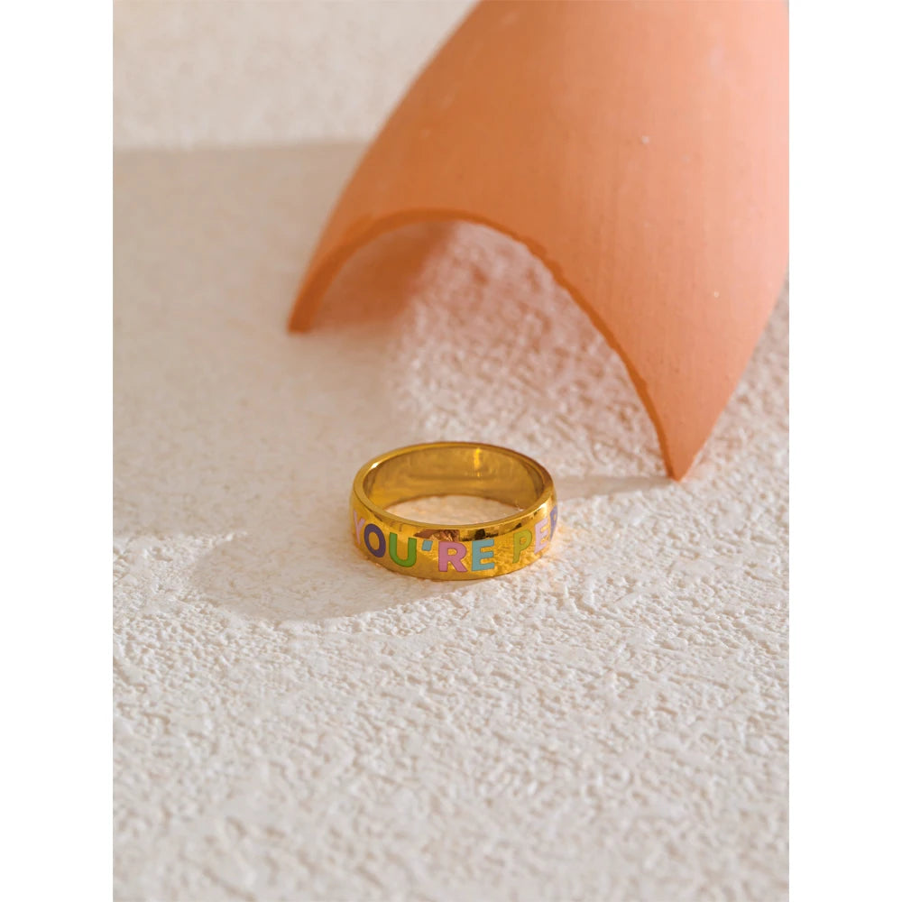 Isalene  Ring You’re Perfect Enamel Band