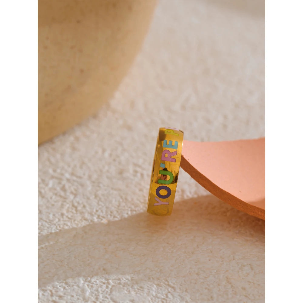 Isalene  Ring You’re Perfect Enamel Band