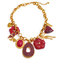 Isalene  YH433A Yhpup Red Resin Flower Charm Pendant Necklace 18K Golden PVD Plated Stainless Steel Statement New Arrivals Collar Jewelry 2025