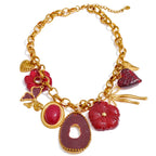 Isalene  YH433A Yhpup Red Resin Flower Charm Pendant Necklace 18K Golden PVD Plated Stainless Steel Statement New Arrivals Collar Jewelry 2025
