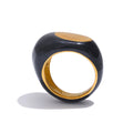 Isalene  YH4737A Black / 7 Yhpup 6789# Stainless Steel Black Enamel Geometric 316L Unique Ring Minimalist Texture Waterproof Finger Unusual Jewelry New